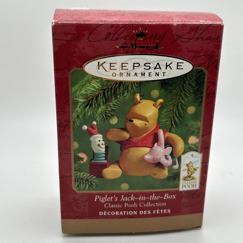 Hallmark Keepsake Piglets Jack-in-the-Box Ornament 2000 Classic Pooh Collection - Picture 3 of 11